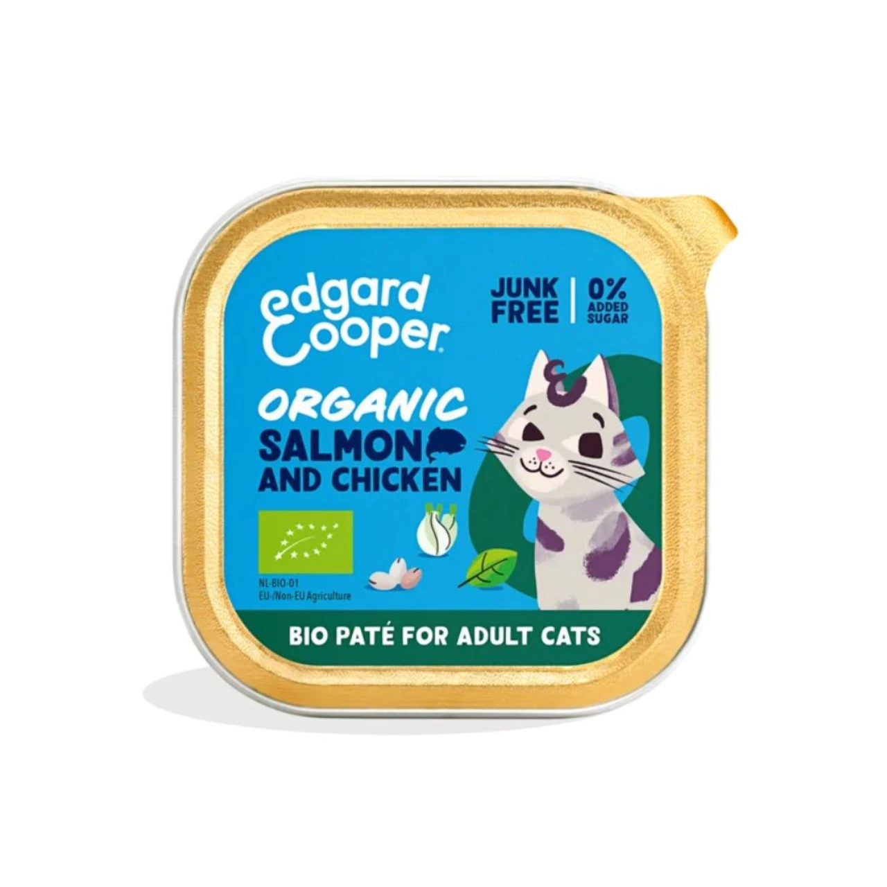 Edgard & Cooper økologisk pate til kat laks og kylling 85 g